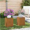 Utomhusväxthållare Pelare 2 st Väderbeständigt Stål vidaXL 24 x 24 x 35 cm – miniatyr 4