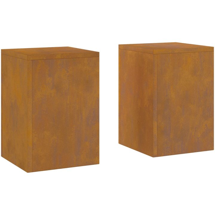 Utomhusväxthållare Pelare 2 st Väderbeständigt Stål vidaXL 24 x 24 x 35 cm – bild 8
