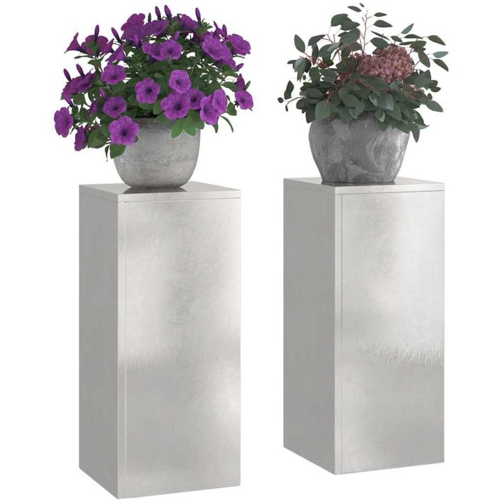 Utomhusväxthusställningar Pelare 2 st Rostfritt stål vidaXL 24 x 24 x 55 cm – bild 3