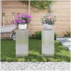 Utomhusväxthusställningar Pelare 2 st Rostfritt stål vidaXL 24 x 24 x 55 cm – miniatyr 4