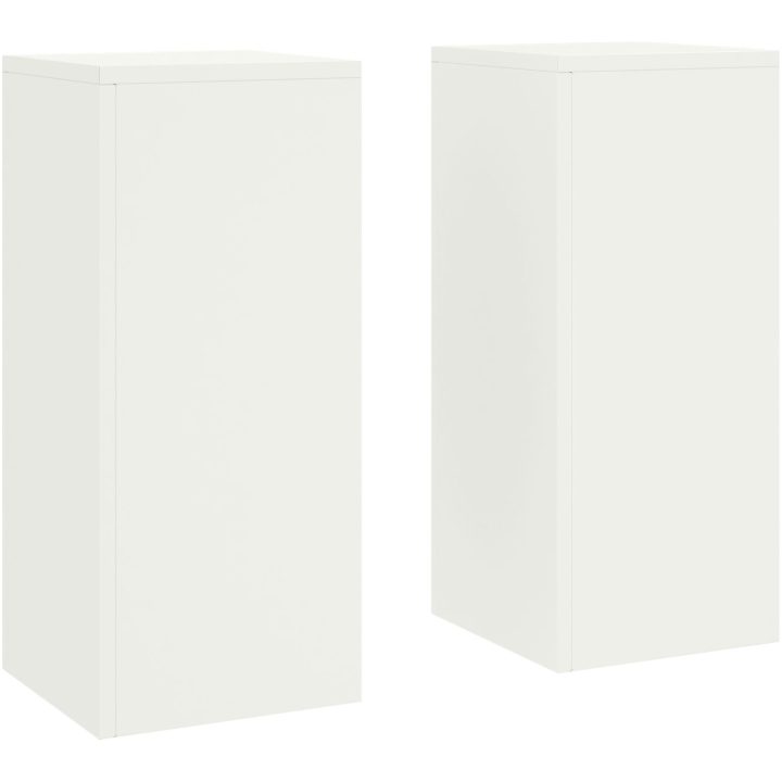 Utomhusväxtställningar Pelare 2 st Vit Stål vidaXL 24 x 24 x 55 cm – bild 2