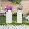 Utomhusväxtställningar Pelare 2 st Vit Stål vidaXL 24 x 24 x 55 cm – miniatyr 4
