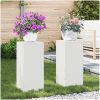 Utomhusväxtställningar Pelare 2 st Vit Stål vidaXL 24 x 24 x 55 cm – miniatyr 1
