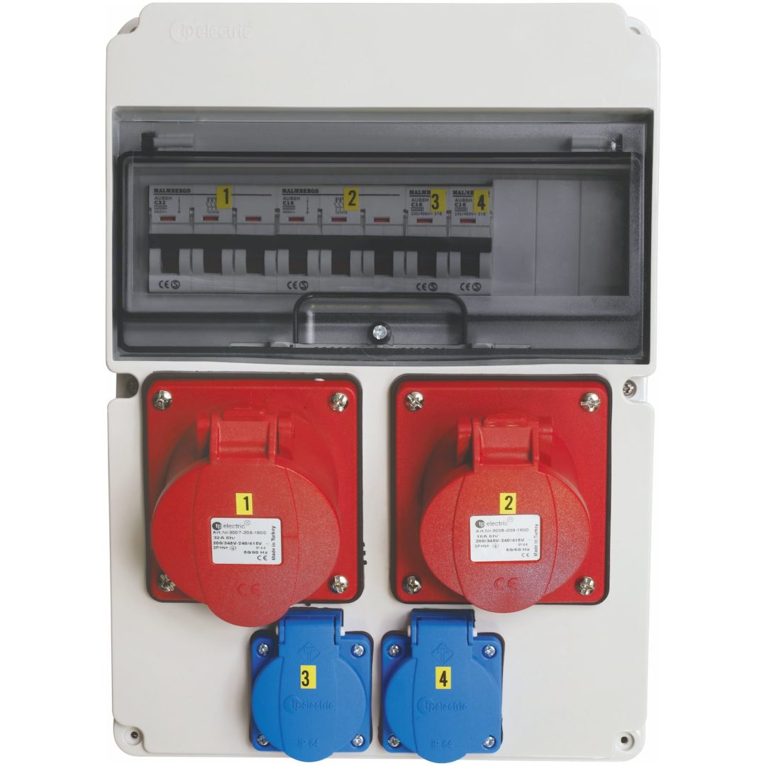 Uttagscentral Standard, 32A, IP44 MALMBERGS