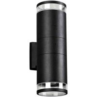 VÄGGARM 2X60W E27 IP54 SVARTVÄGGARMATUR LIVA II SVART