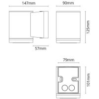 VÄGGARM 4.5W 180LM 27K IP65METRO DECO GRAFIT