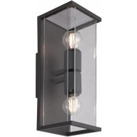 Väggarmatur Bore II, Max 2x15W (A60), Mörkgrå, IP54 MALMBERGS
