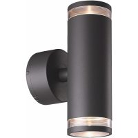 Väggarmatur Eklof LED, Mörkgrå, 2x8W, IP54 MALMBERGS