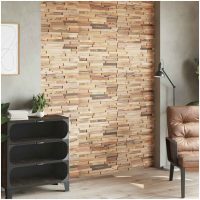 Väggbeklädnad 10 st 1,03 m² återvunnen teak vidaXL