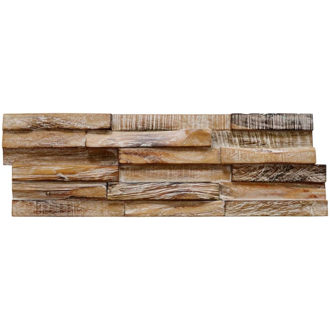 Väggbeklädnad 3D 10 st 1,01 m² massiv teak vidaXL 56 x 18 x 2 cm – bild 4
