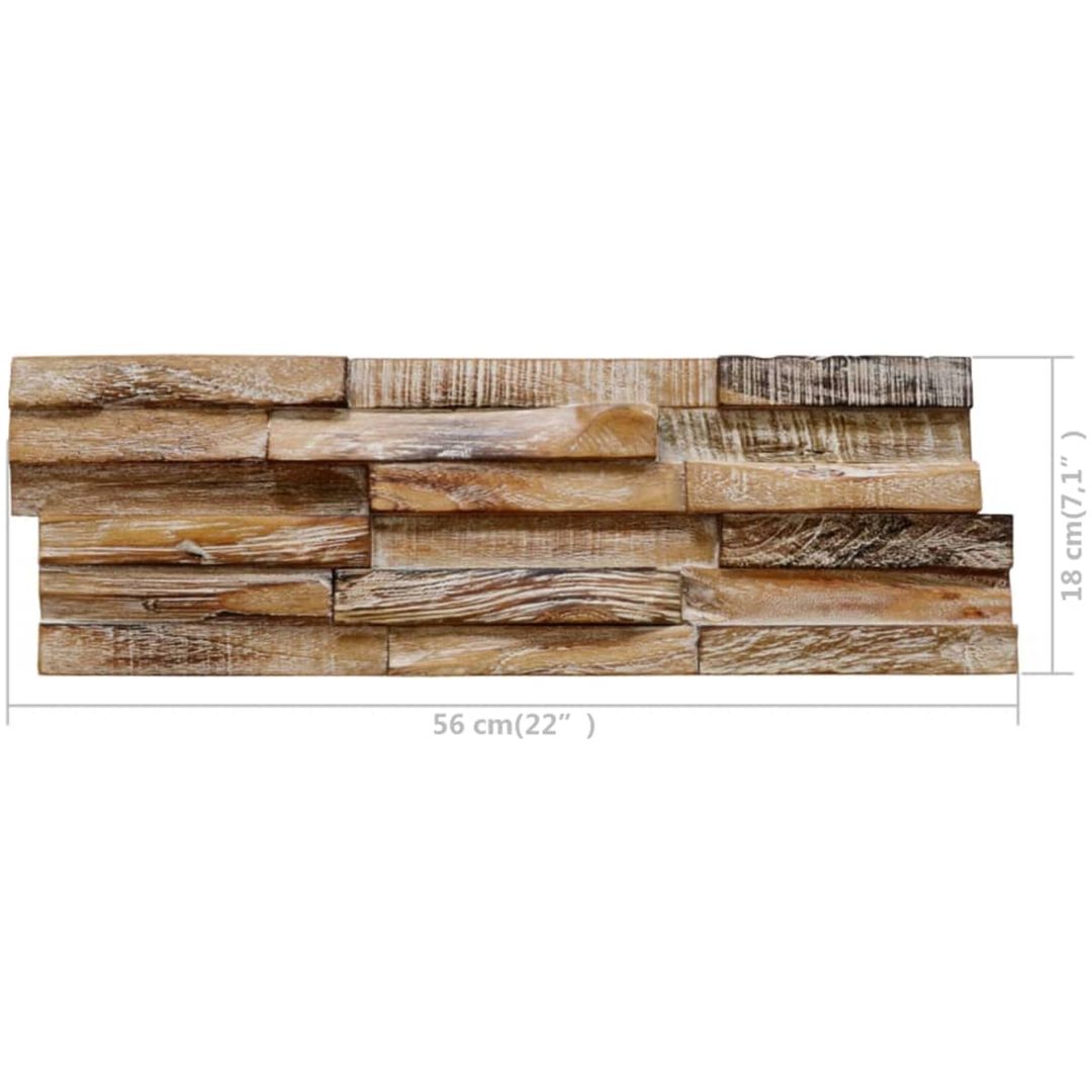 Väggbeklädnad 3D 10 st 1,01 m² massiv teak vidaXL 56 x 18 x 2 cm – bild 5