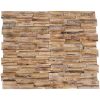 Väggbeklädnad 3D 10 st 1,01 m² massiv teak vidaXL 56 x 18 x 2 cm – miniatyr 1
