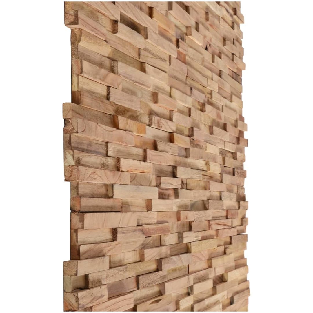 Väggbeklädnad 3D 10 st 1,08 m² massiv teak vidaXL 54 x 20 x 2 cm – bild 3