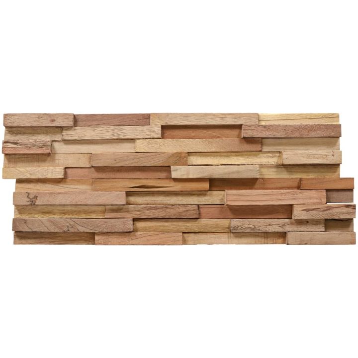 Väggbeklädnad 3D 10 st 1,08 m² massiv teak vidaXL 54 x 20 x 2 cm – bild 4