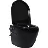 Vägghängd toalett kantlös med dold cistern keramik svart vidaXL 36 x 48 x 41,5 cm (b x d x h) – miniatyr 2