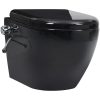 Vägghängd toalett kantlös med dold cistern keramik svart vidaXL 36 x 48 x 41,5 cm (b x d x h) – miniatyr 5