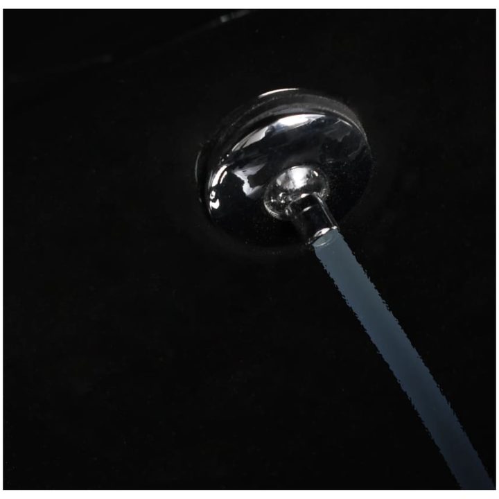 Vägghängd toalett kantlös med dold cistern keramik svart vidaXL 36 x 48 x 41,5 cm (b x d x h) – bild 10