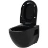 Vägghängd toalett med dold cistern keramik svart vidaXL – miniatyr 4