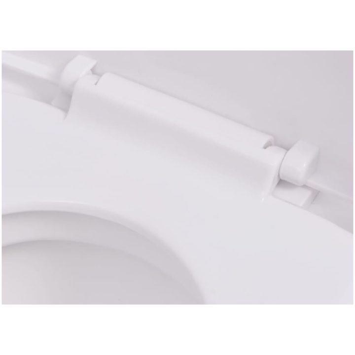 Vägghängd toalett med dold cistern keramik vit vidaXL 56 x 36 x 34 cm (b x d x h) – bild 7