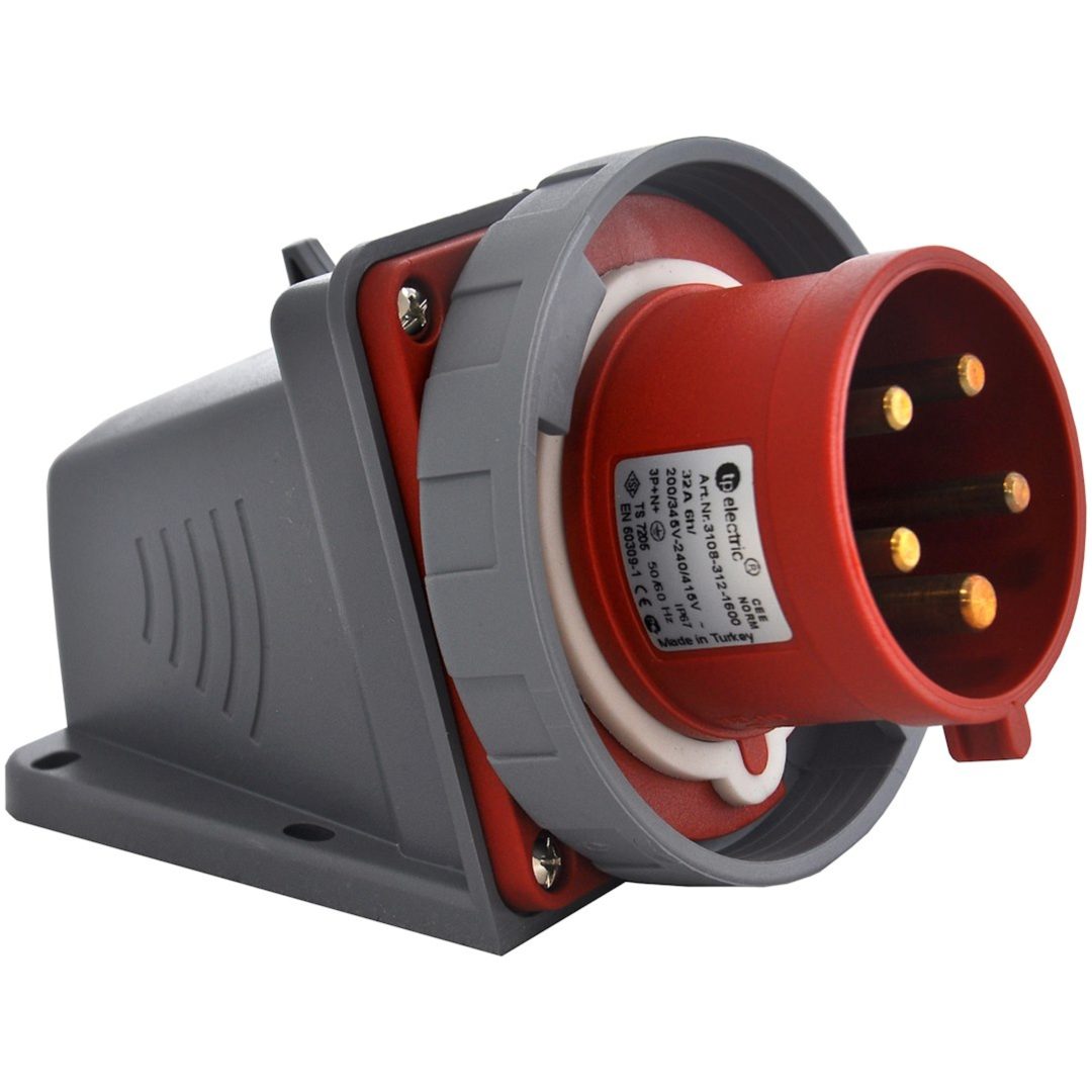 Väggintag, 16A, 3P+N+J, 400V, 6h, IP67 MALMBERGS