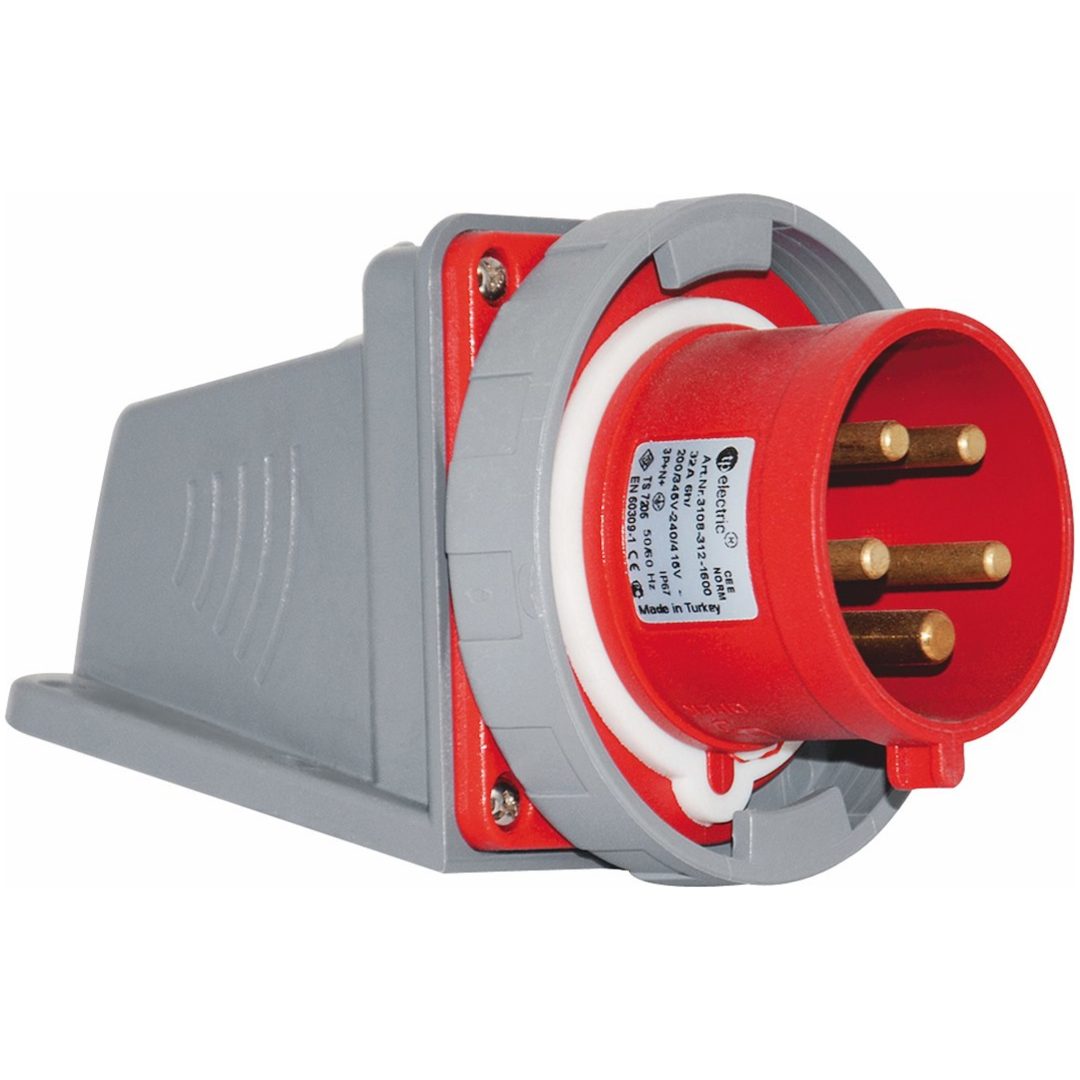 Väggintag, 32A, 3P+N+J, 400V, 6h, IP67 MALMBERGS