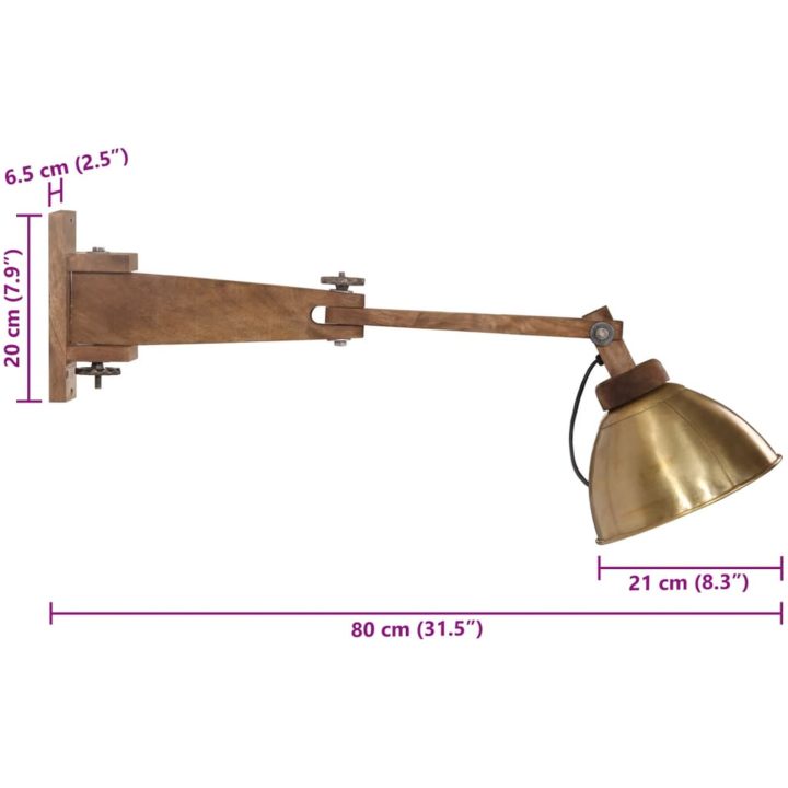 Vägglampa 25 W antik mässing E27 vidaXL – bild 10