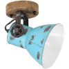 Vägglampa 25 W nött blå 11,5x11,5x25 cm E27 vidaXL – miniatyr 2