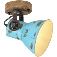 Vägglampa 25 W nött blå 11,5x11,5x25 cm E27 vidaXL