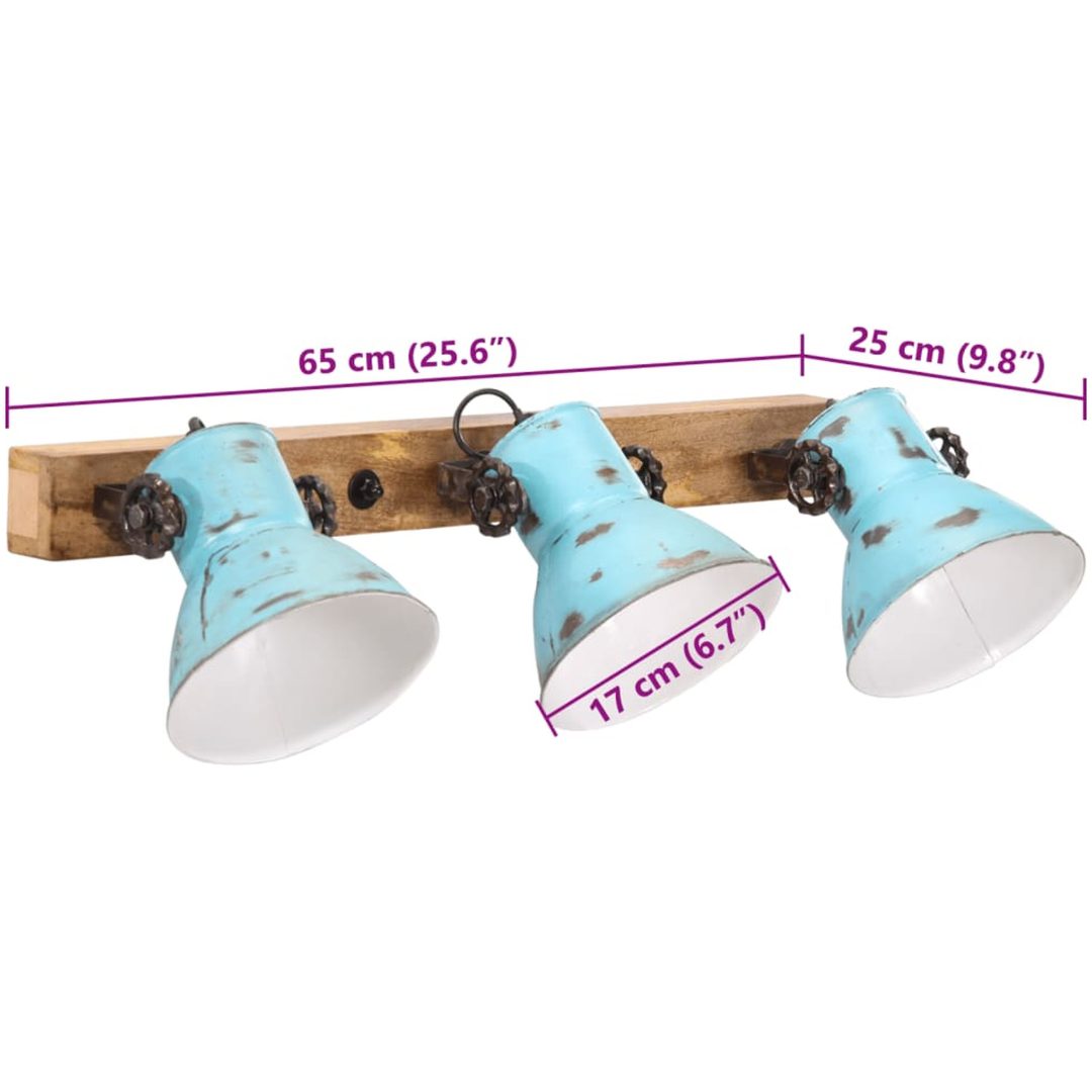 Vägglampa 25 W nött blå 65x25 cm E27 vidaXL – bild 8