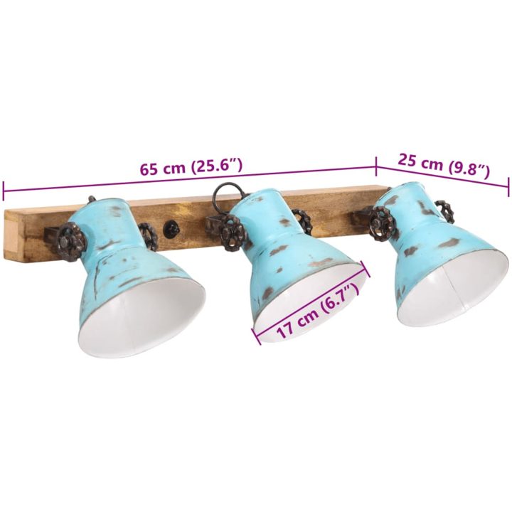 Vägglampa 25 W nött blå 65x25 cm E27 vidaXL – bild 8