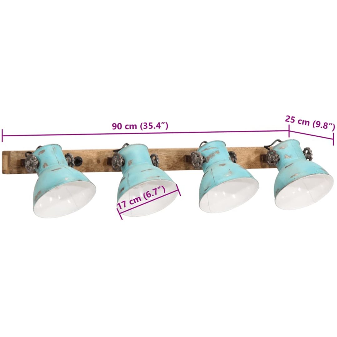 Vägglampa 25 W nött blå 90x25 cm E27 vidaXL – bild 7