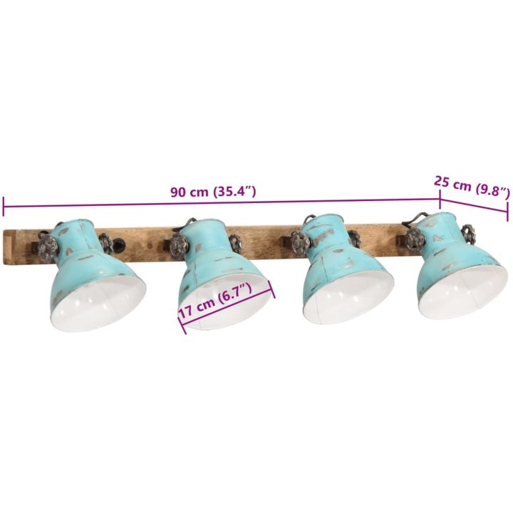 Vägglampa 25 W nött blå 90x25 cm E27 vidaXL – bild 7