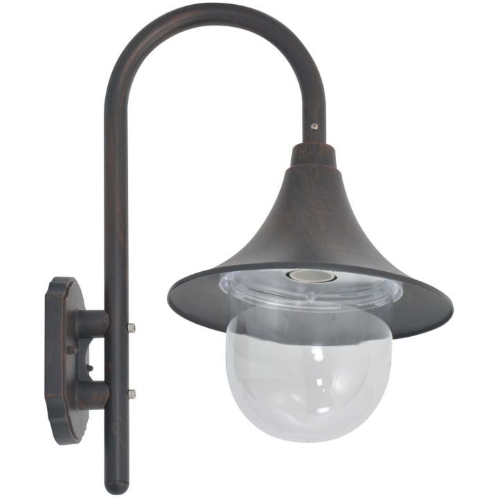 Vägglampa för trädgård E27 42 cm aluminium brons vidaXL – bild 3