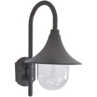 Vägglampa för trädgård E27 42 cm aluminium brons vidaXL