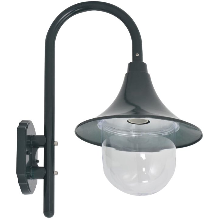 Vägglampa för trädgård E27 42 cm aluminium mörkgrön vidaXL – bild 2
