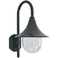 Vägglampa för trädgård E27 42 cm aluminium mörkgrön vidaXL