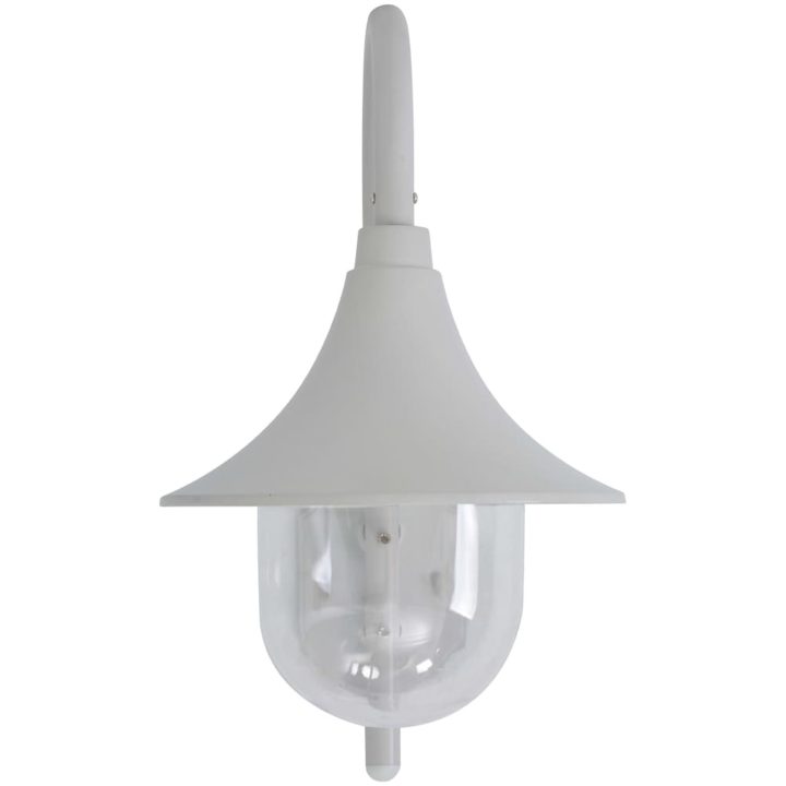 Vägglampa för trädgård E27 42 cm aluminium vit vidaXL – bild 2