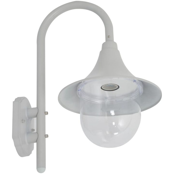 Vägglampa för trädgård E27 42 cm aluminium vit vidaXL – bild 3