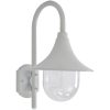 Vägglampa för trädgård E27 42 cm aluminium vit vidaXL – miniatyr 1