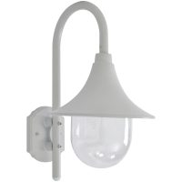 Vägglampa för trädgård E27 42 cm aluminium vit vidaXL