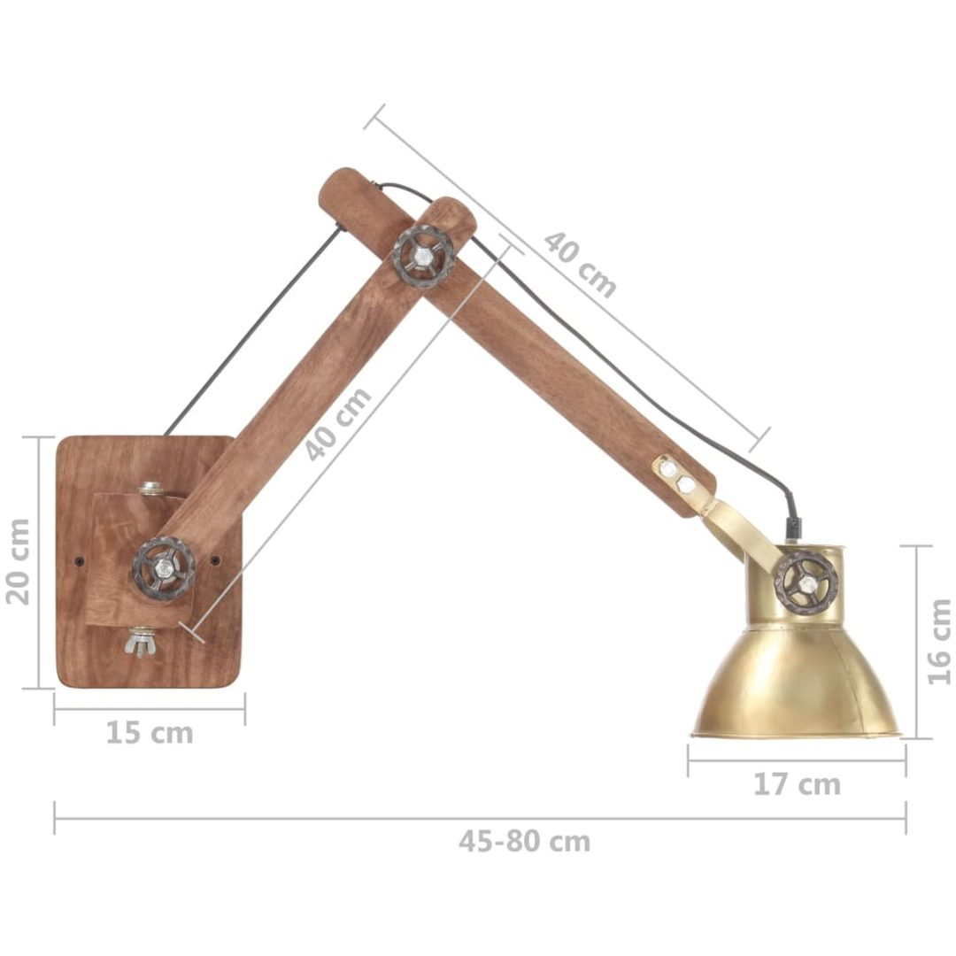 Vägglampa industriell stil mässing rund E27 vidaXL – bild 11