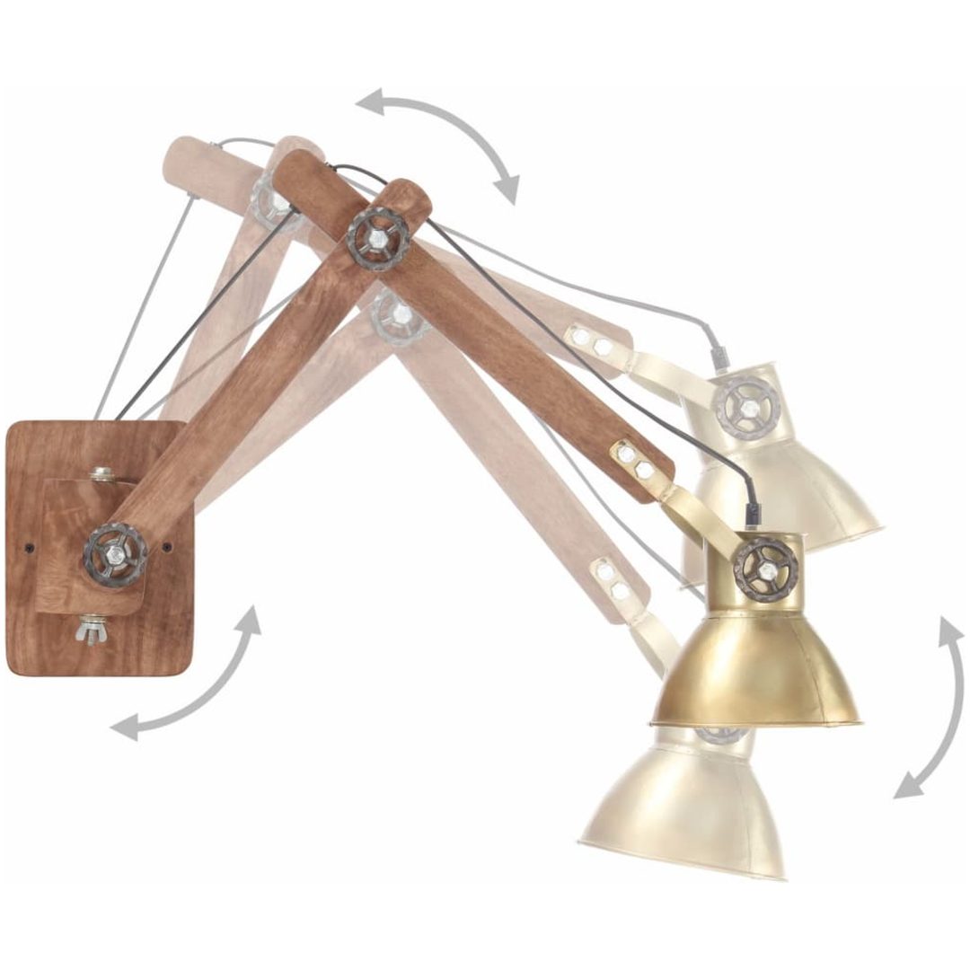 Vägglampa industriell stil mässing rund E27 vidaXL – bild 3