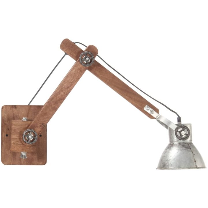 Vägglampa industriell stil silver rund E27 vidaXL – bild 4