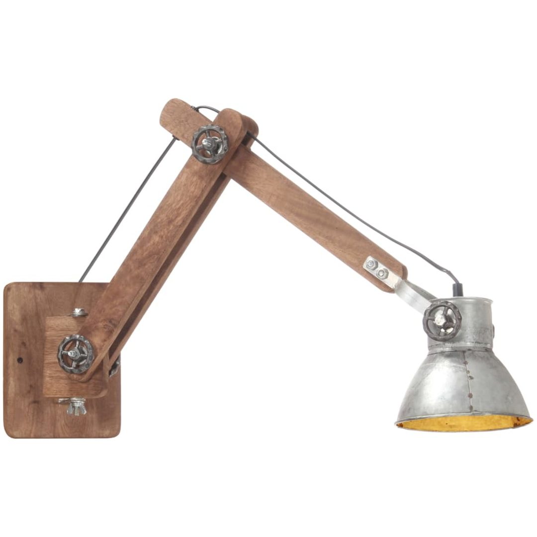Vägglampa industriell stil silver rund E27 vidaXL