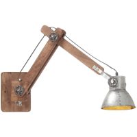 Vägglampa industriell stil silver rund E27 vidaXL