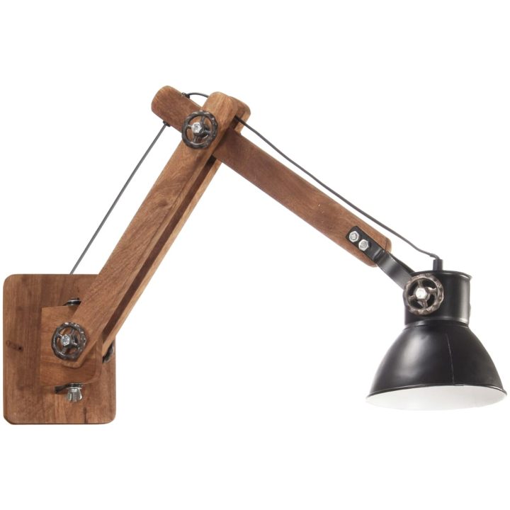 Vägglampa industriell stil svart rund E27 vidaXL – bild 2