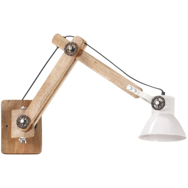 Vägglampa industriell stil vit rund E27 vidaXL – bild 2