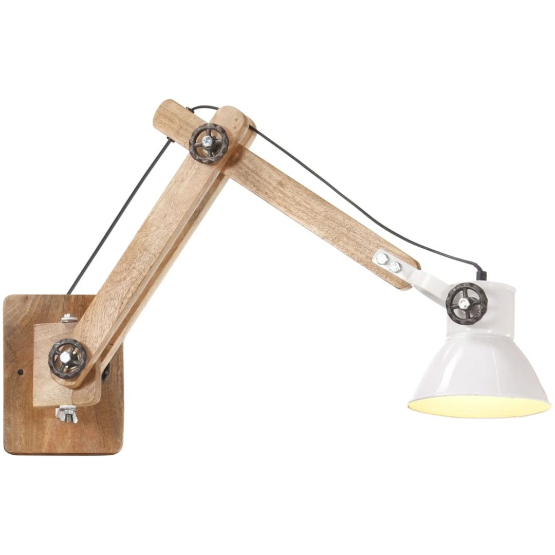 Vägglampa industriell stil vit rund E27 vidaXL