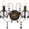 Vägglampa med pärlor antik svart 2 x E14-glödlampor vidaXL – miniatyr 3