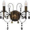 Vägglampa med pärlor antik svart 2 x E14-glödlampor vidaXL – miniatyr 4